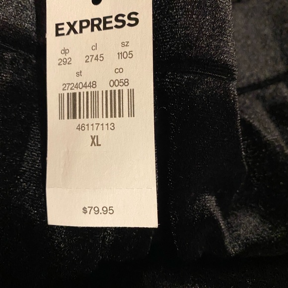 Express Ladies Editor Black Velvet Pants NWT - Picture 7 of 7